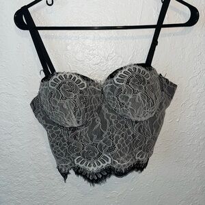 Love Culture Lace Bustier - Black and White